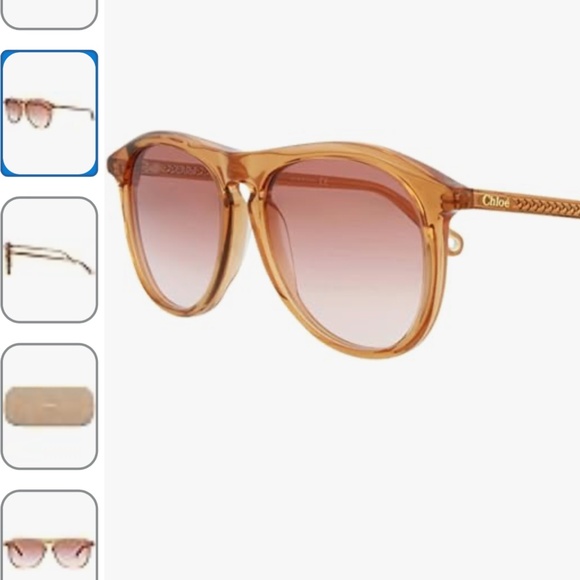 Chloé 56mm Aviator Sunglasses One Size, ORANGE - Picture 12 of 12